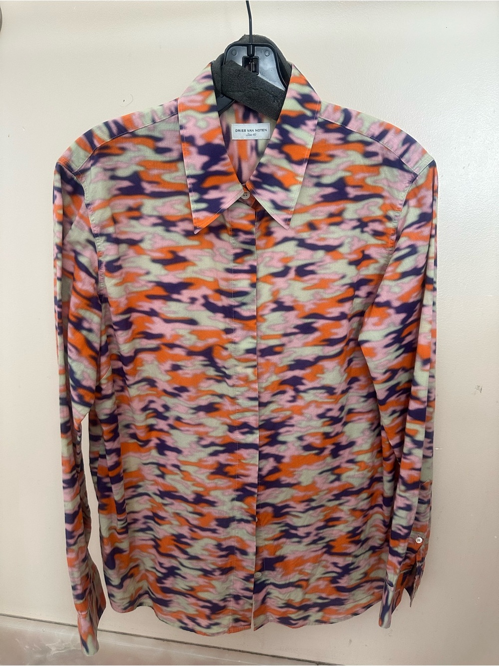 Dries Van Noten Pink Orange Purple Abstract Printed shirt
